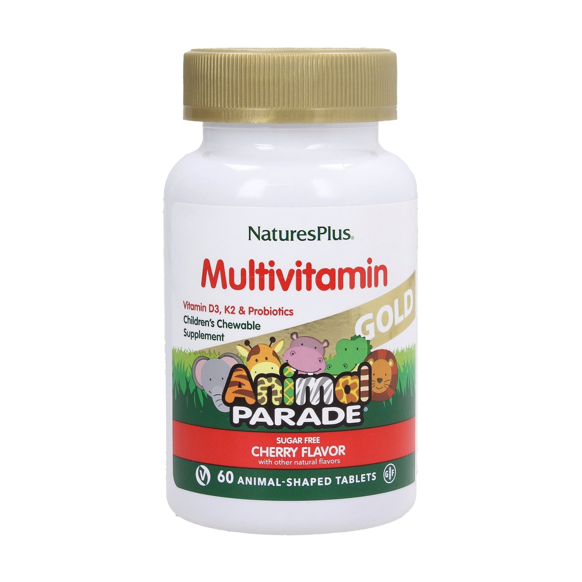 Мультивітаміни для дітей NaturesPlus Animal Parade Gold зі смаком вишні, 60 жувальних таблеток